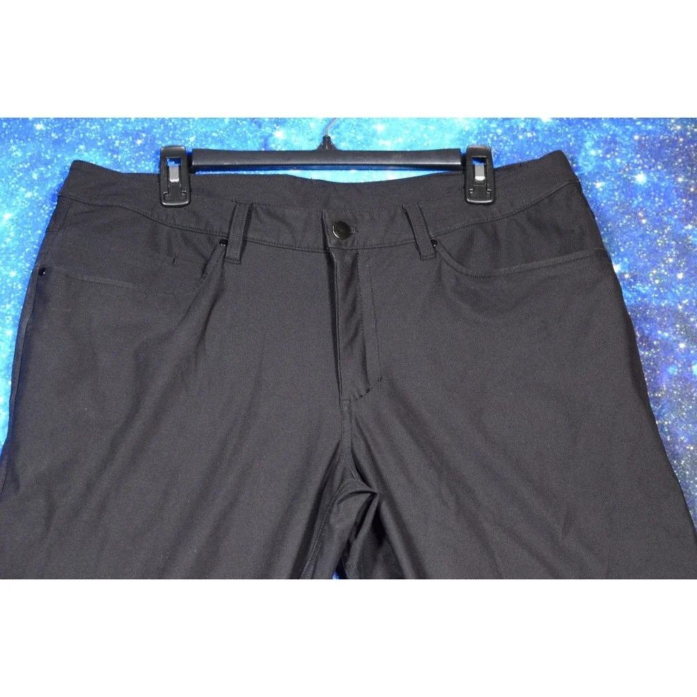 Lululemon Commission Pants Mens 35x25 Black Straight Leg Zip Pockets Casual
